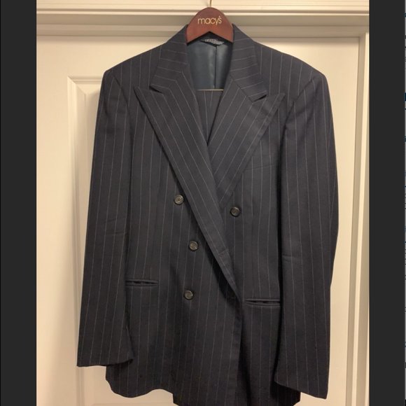Ralph Lauren Other - Ralph Lauren Double Breasted Pinstripe Dark Navy 2 Piece Suit 42L